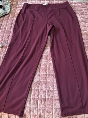 Cato Classics Women’s 18/20W Burgundy Pull On Straight Leg Pants